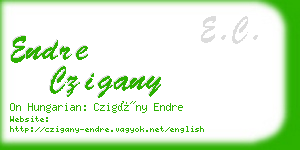 endre czigany business card